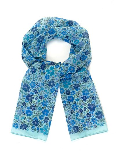 Sjaal met fantasie bloemenmotief 