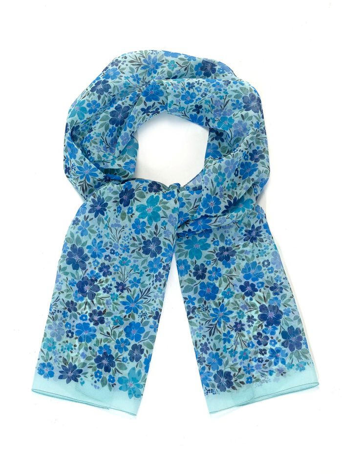 Sjaal met fantasie bloemenmotief 