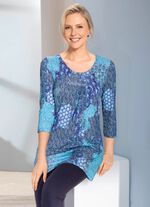 Lang shirt met plooien vooraan in 3 kleuren 