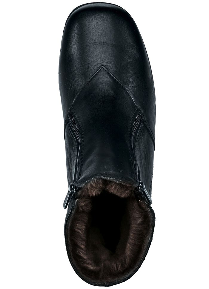 Enkellaarsjes met twee ritssluitingen aan de zijkant ZWART