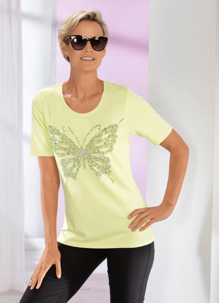 Shirt met flatlocknaad in 2 kleuren PISTACHE