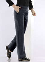 Broek in een modieuze wijdte ANTRACIET GEM.