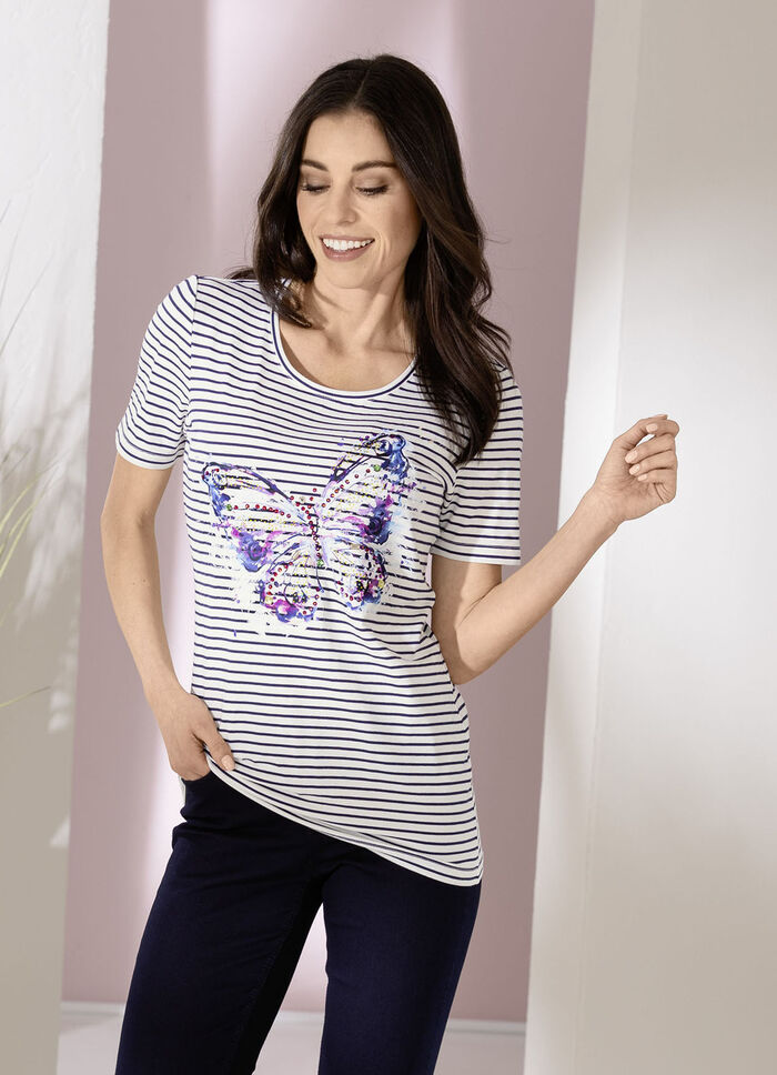 Shirt met decoratieve vlinderprint 