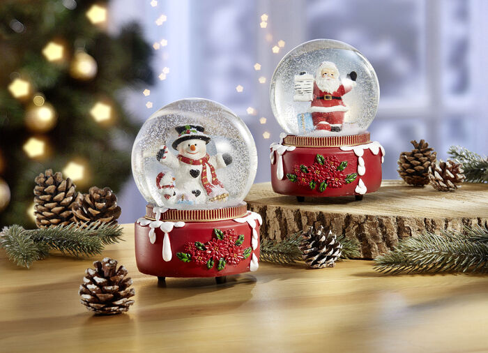Muziekdoos ‘Sneeuwbol’, set van 2 