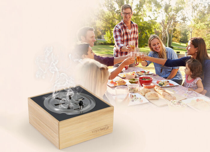 VapoWesp rookbox om wespen op afstand te houden 