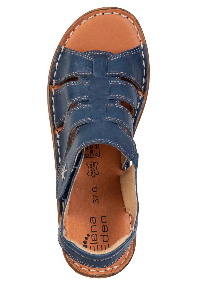 ELENA EDEN, klassieke damessandalen, breedte G, met klittenbandsluiting BLAU