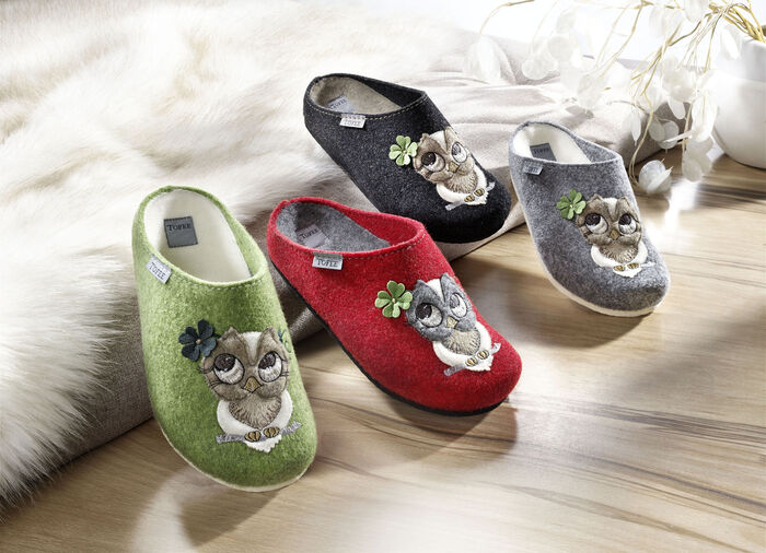 Pantoffels van wolvilt 