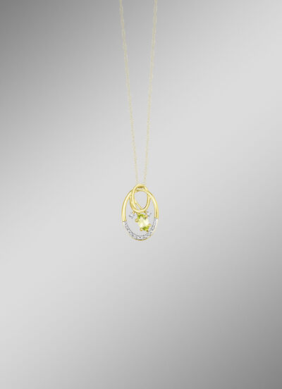 Hanger met diamanten en peridoot 