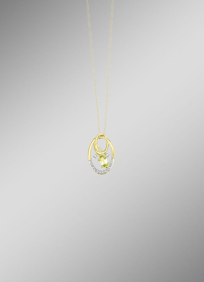 Hanger met diamanten en peridoot 