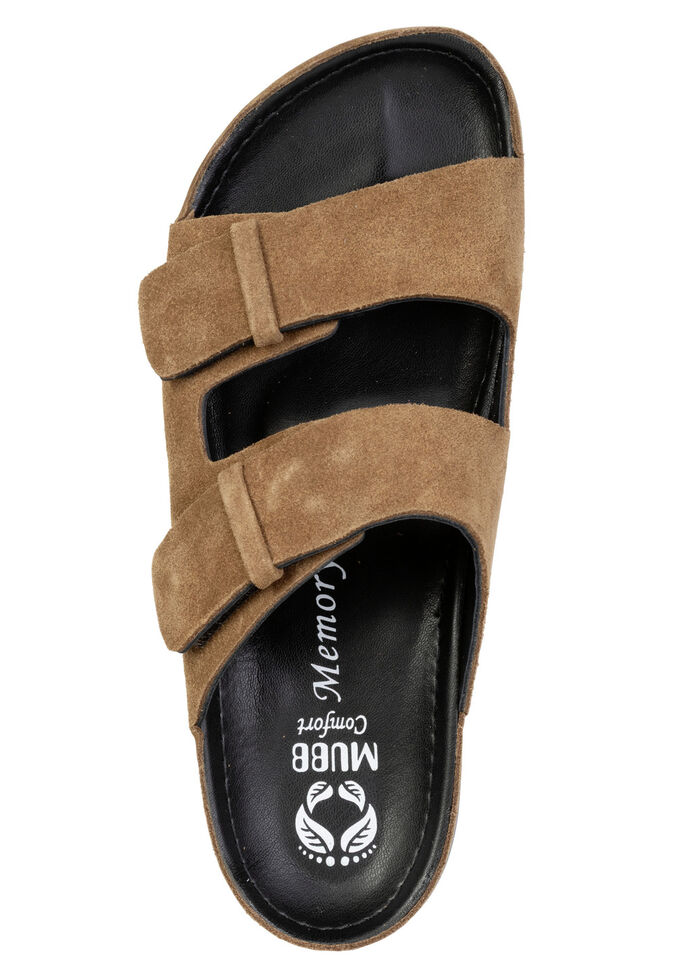 Mubb, klassieke herenmuiltjes, breedte H, gemaakt van leer COGNAC