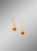 Oorbellen, echte robijn 