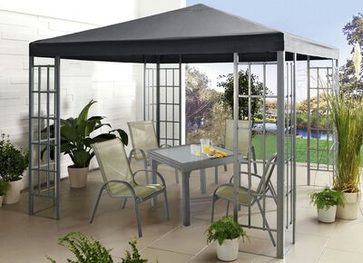 Paviljoen met frame van poedergecoat staal 