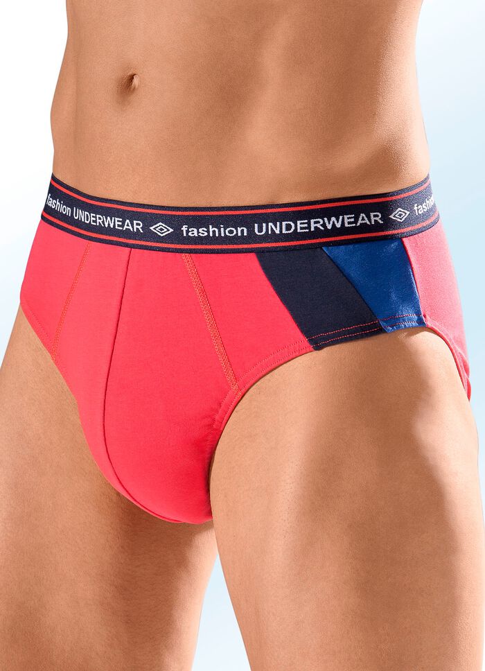 Set van vijf slips met gekleurde inzetstukken 