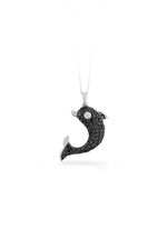 Dolfijnhanger met zwarte diamanten