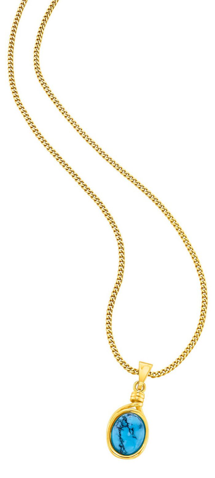 Kostbare unicums: Kettinghanger met turkoois, beh. en met matrix 