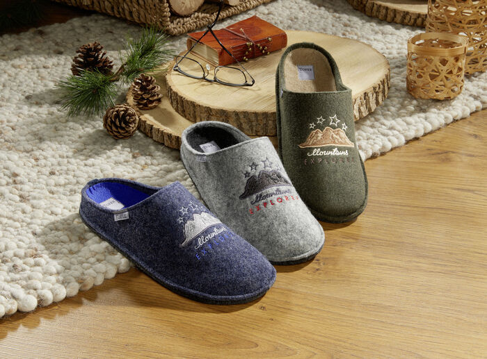 Comfortabele herenpantoffels BLAUW