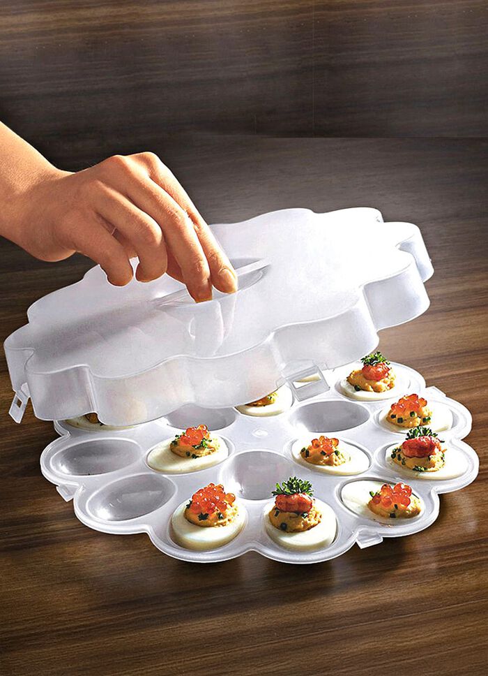 Eierrekje met kunststof deksel 