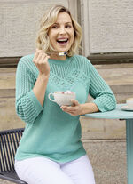 Trui met opengewerkte accenten MINT MELIERT