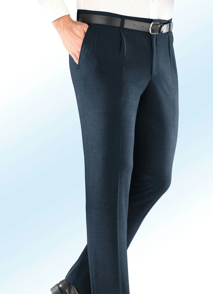 Stretchbroek &lsquo;Klaus Models&rsquo; met plooien 