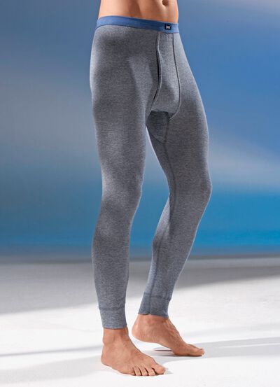Set van twee lange boxershorts van fijn ribstof, met opening 