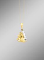 Hanger Heilige Maria en kindje Jezus in tweekleurig 