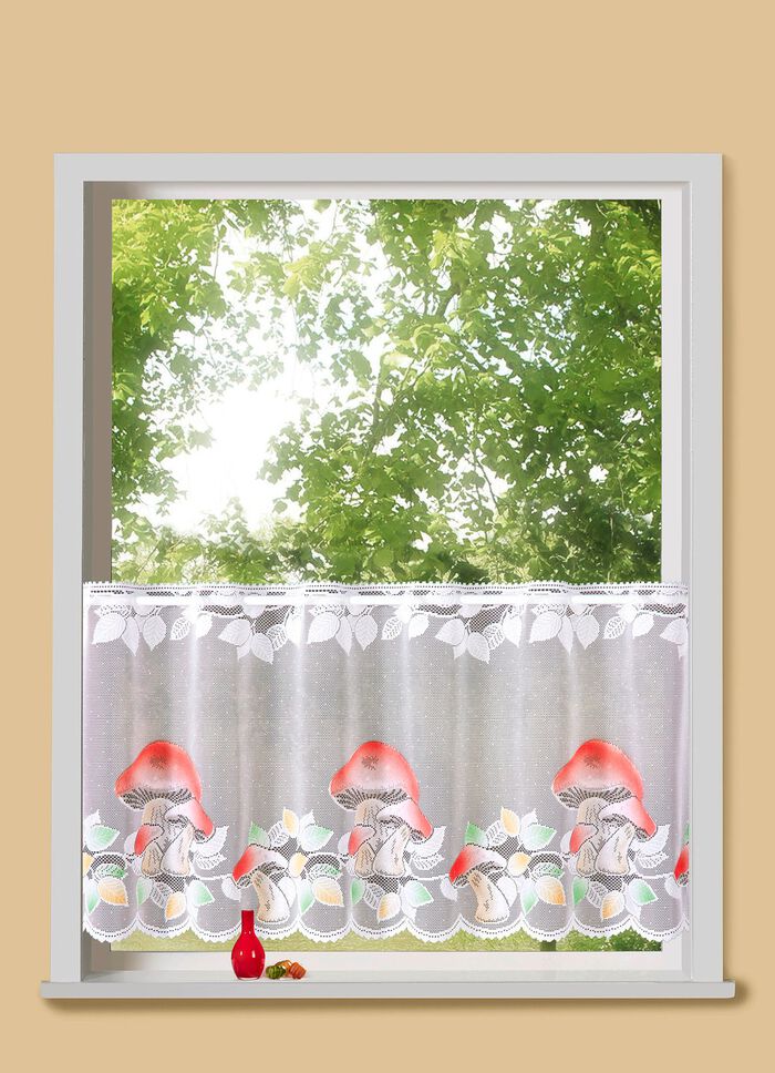 Korte jaloezie&euml;n met paddestoelmotieven 