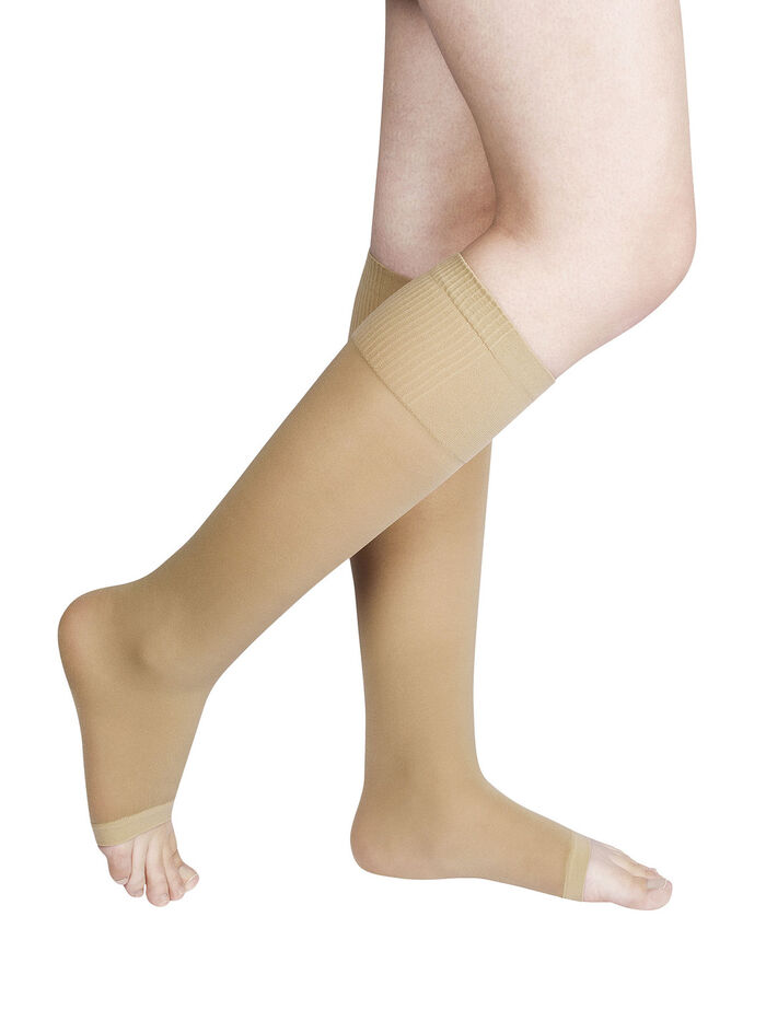 Set van drie steunkniekousen HUIDKLEURIG