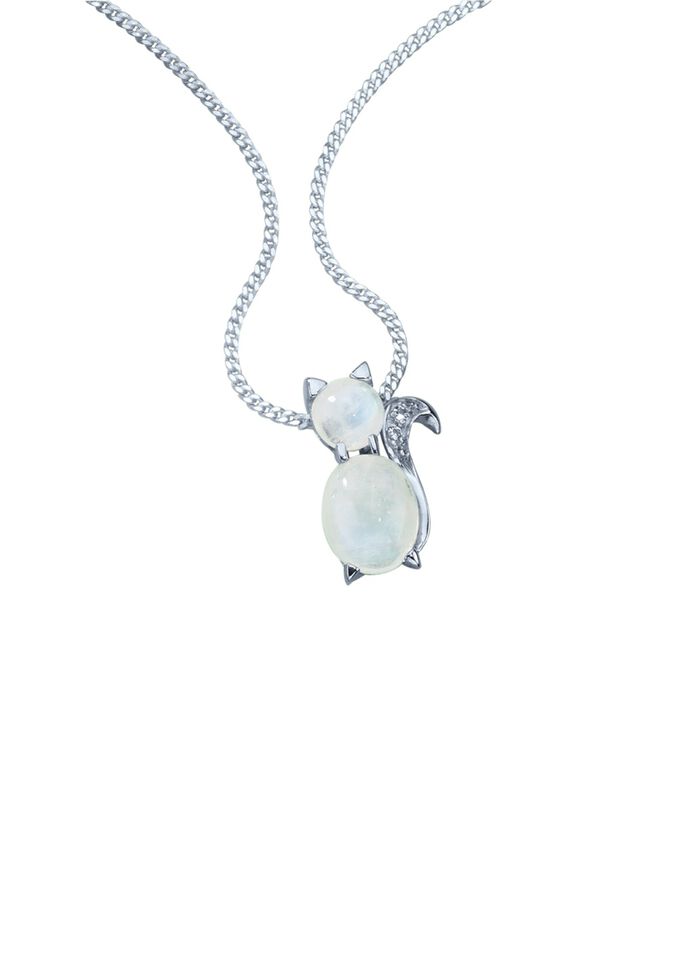 Kitten hanger met echte maanstenen 