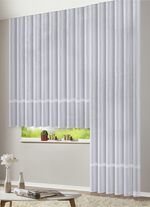 Lange vitrage met ingeweven glansstrepen 