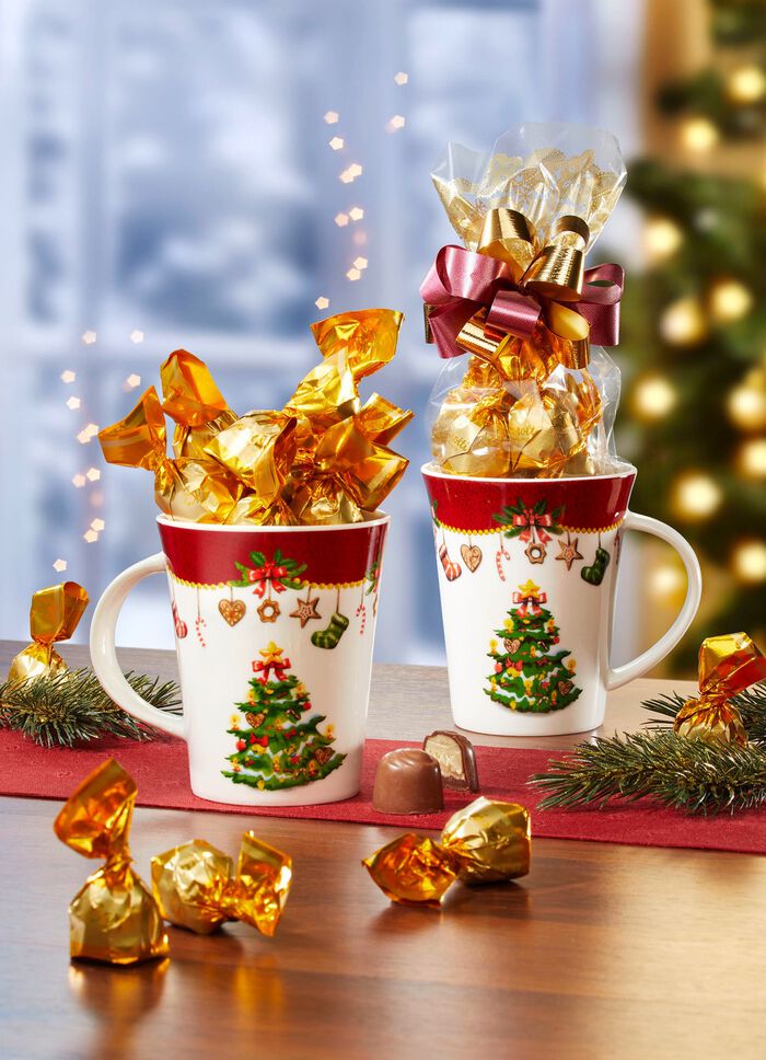 Kerstboom koffiemok met zoete vulling 