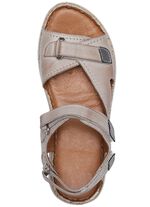 ELENA EDEN sandaal van gekleurd rundnappaleer TAUPE