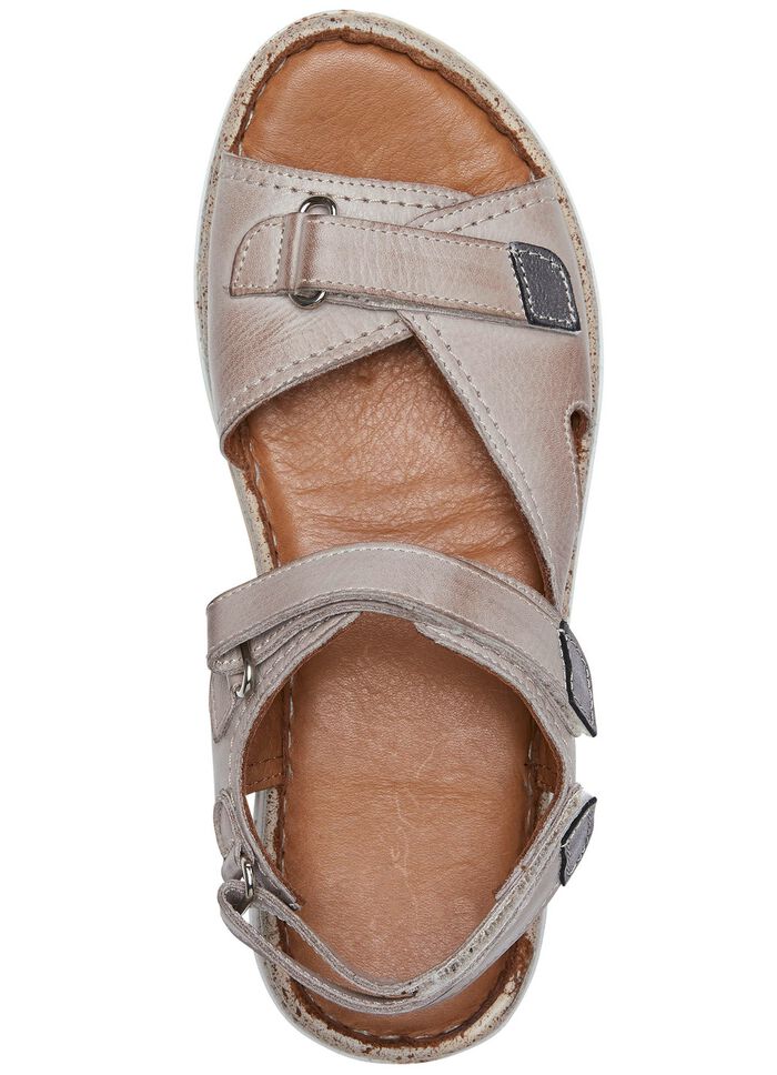 ELENA EDEN sandaal van gekleurd rundnappaleer TAUPE