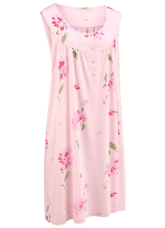 Nachthemd met brede bandjes en bies 