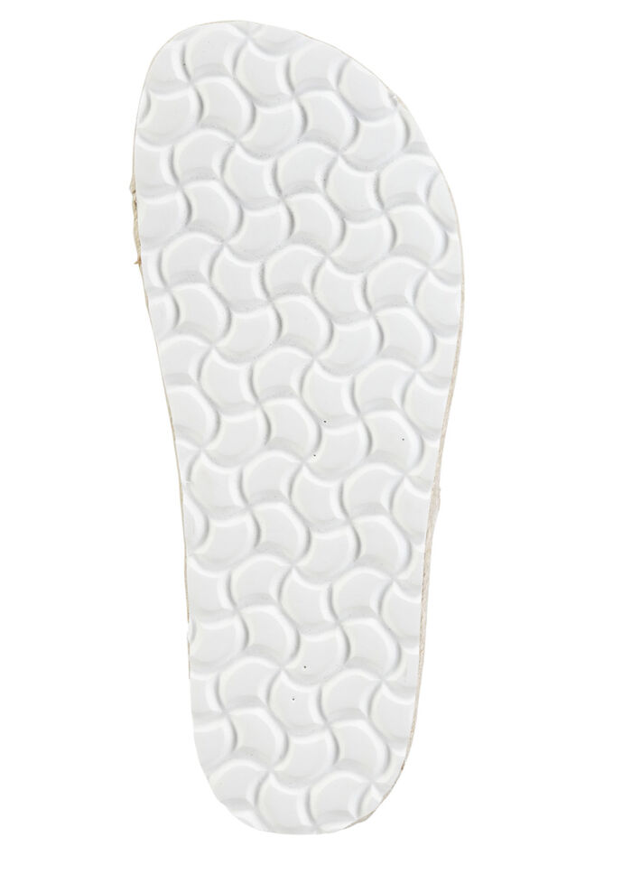 ELENA EDEN muiltjes gemaakt van grof geweven textielmateriaal BEIGE-WEISS