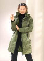 Korte mantel met 2-wegrits KAKI