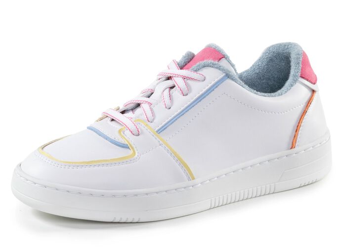 ELENA EDEN sneakers van nappaleer WIT-BONTE