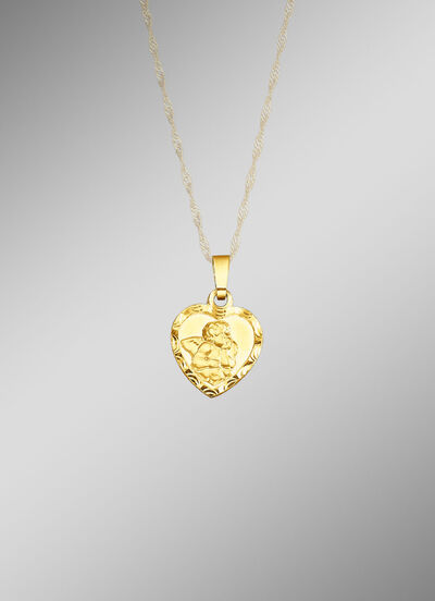 Kettinghanger 'Beschermengel', machinaal gegraveerd 