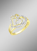 Hartvormige damesring met 68 diamanten 