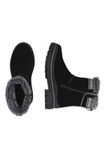 Remonte, gevoerde dames enkellaarsjes, winterschoenen, breedte G, met lamsvacht ZWART