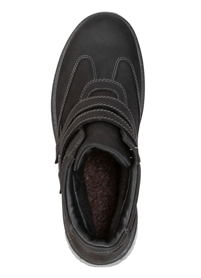 Gevoerde dameslaarzen, winterschoenen, breedte H, met pluche ZWART