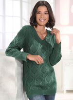 Trui van een structuurmix DONKERGROEN