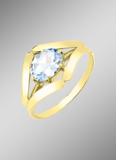 Damesring met blauwe topaas 