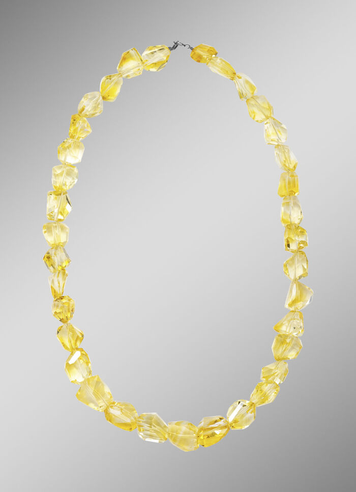 Stralende elegantie: ketting met echt citroenkwarts 