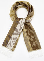 Sjaal met fantasiebloemen en bladeren 