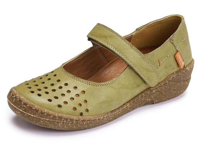 ELENA EDEN pantoffels van schaduwrijk nappaleer PISTACHE