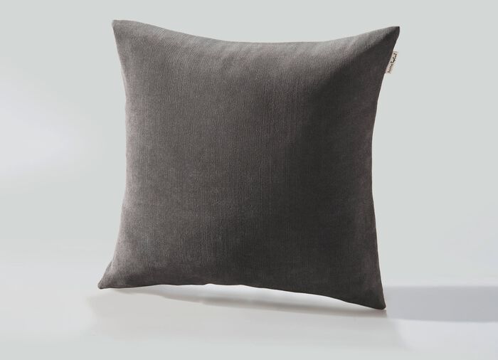 Stoelkussen en kussenhoes in fijn ribfluweel GRIJS