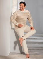 G&ouml;tting pyjama van badstof-stretch, V-hals en manchetten 