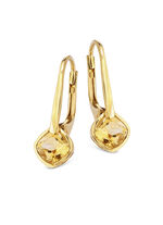 Oorbellen met echte citrien 