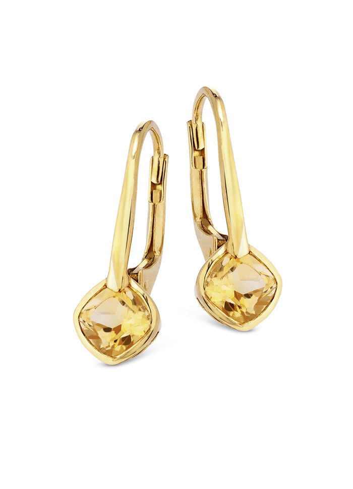 Oorbellen met echte citrien 