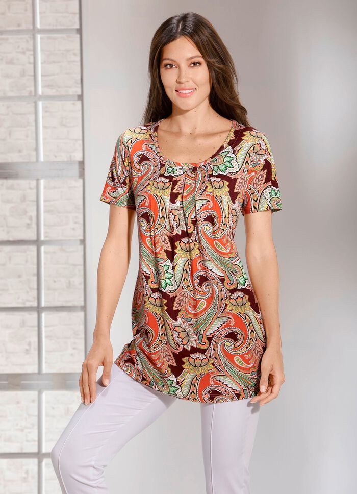 Lang shirt met all-over patroon 